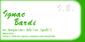 ignac bardi business card